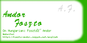 andor foszto business card